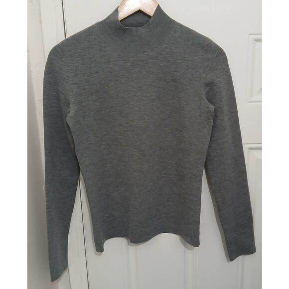 Joseph fine merino wool womens small mockneck sweater gray - Picture 3 of 9
